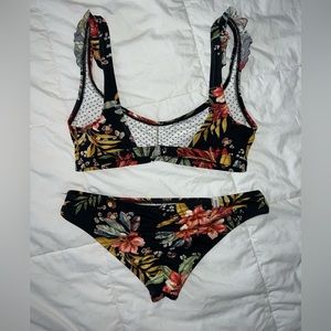 XS Body Glove Black Tropical Bikini Set
